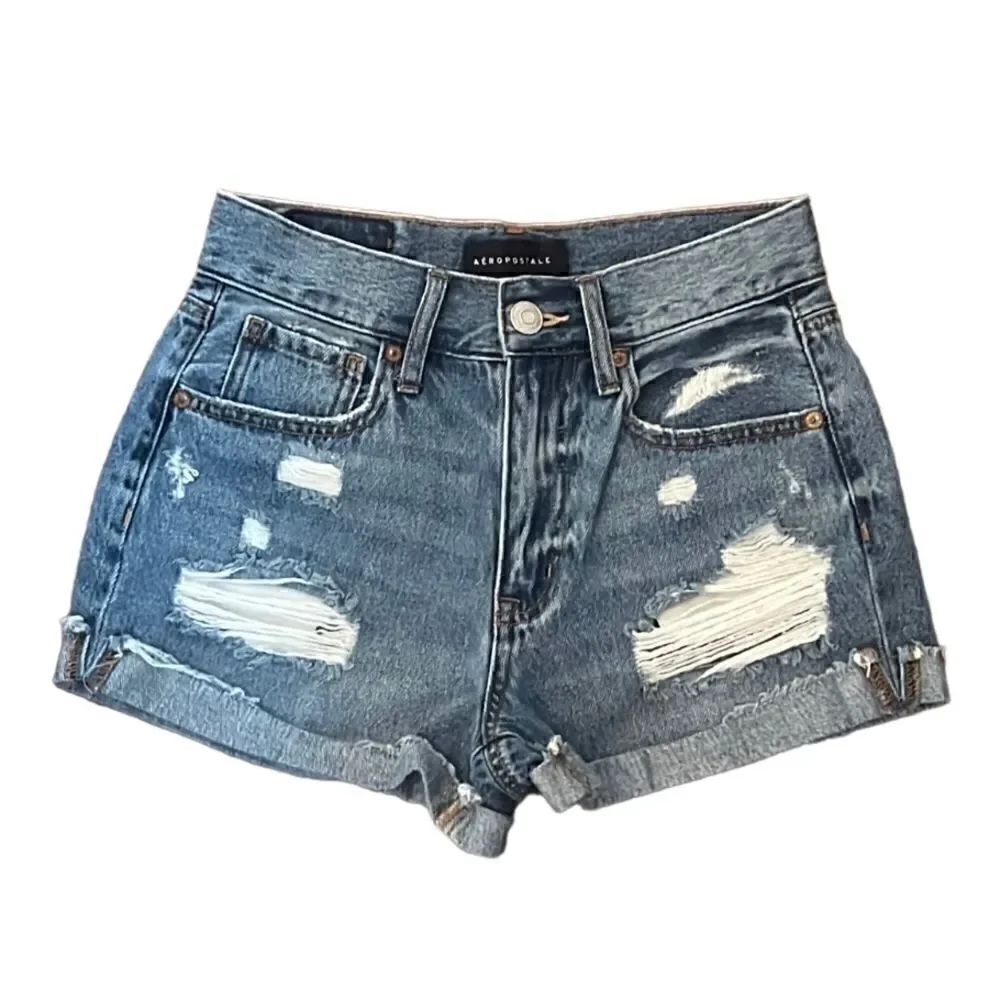 AéRopostale women’s size 0 denim destroyed Distressed Mom shorts